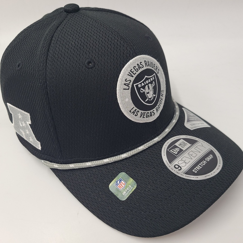 Las Vegas Raiders Hat Snapback New Era 9Seventy Black Silver Rope NFL Sideline